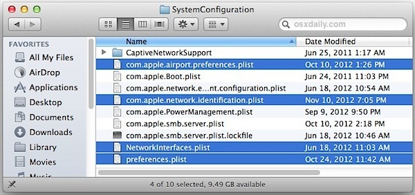 Rimuovi i file delle preferenze Wi-Fi in Mac OS X per risolvere i problemi di connessione