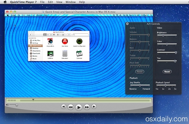 QuickTime Player 7 in Mac OS X