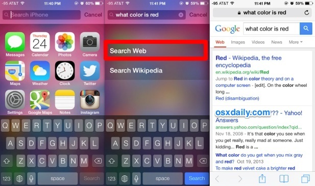 Ricerca web veloce dalla schermata Home di iOS con Spotlight