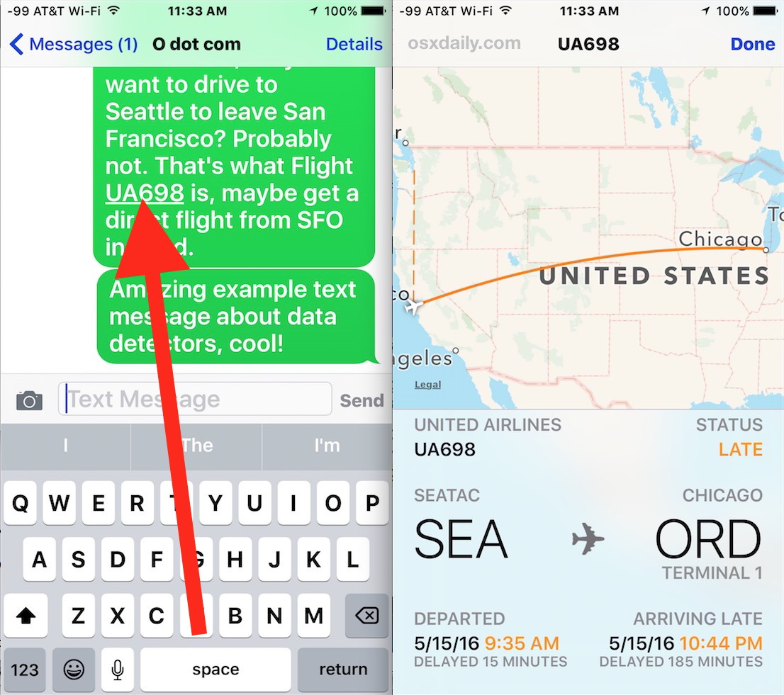 Ottieni rapidamente informazioni sul volo su iPhone con un tocco