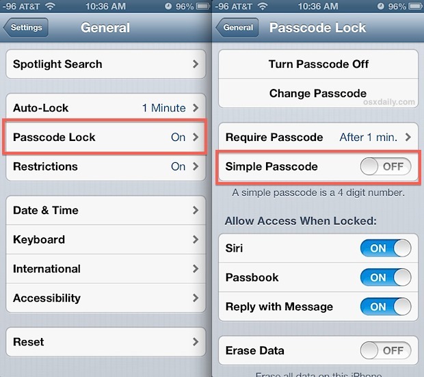 Password complesse in iOS