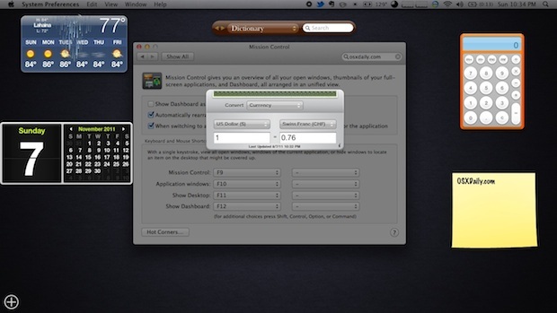 Ritorna Mac OS X Lion Dashboard a passare con il mouse sopra il desktop