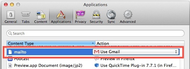 Email predefinita di Gmail con Firefox