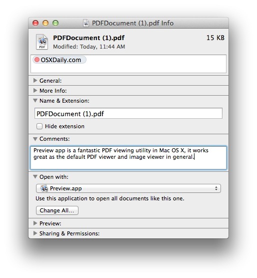 Cambia l'app di visualizzazione PDF predefinita in Mac OS X