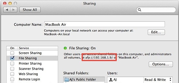 Condividi i file da un Mac a un PC Windows