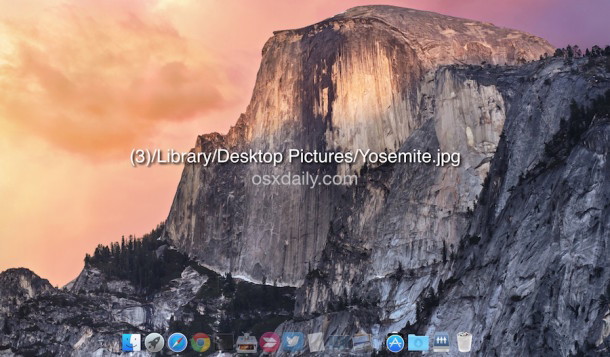 Rivela il percorso dello sfondo sull'immagine Mac OS X Desktop