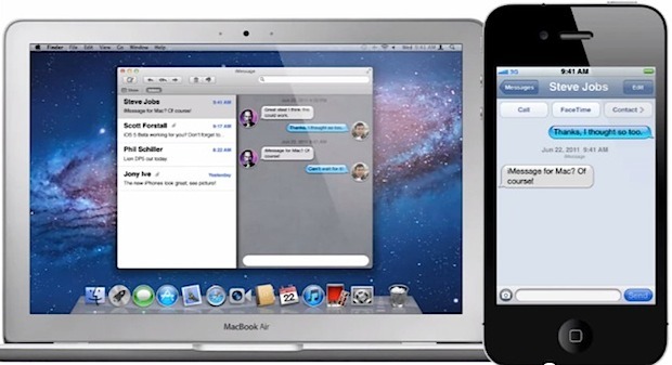 concetto di iMessage in Mac OS X