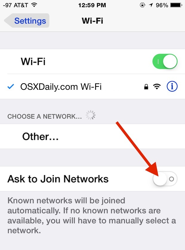 Interrompere l'iPhone chiedendo di aderire alle reti wi-fi
