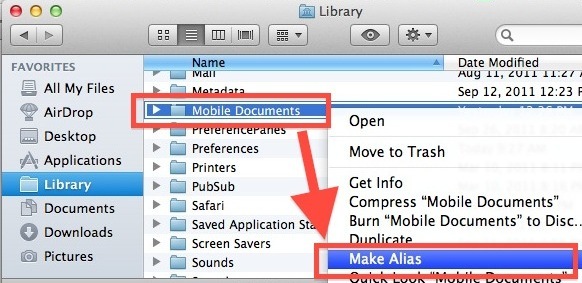 Crea un alias di documenti mobili per una facile sincronizzazione di file con iCloud