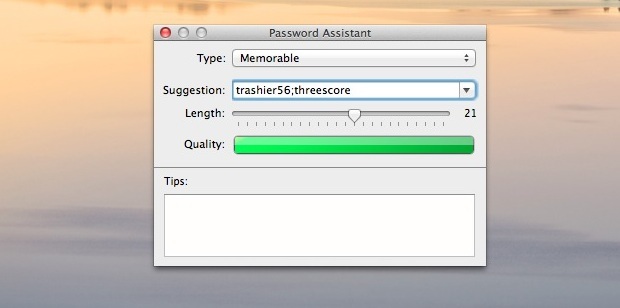Genera una password forte ma memorabile direttamente in Mac OS X