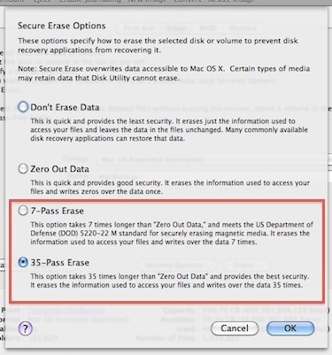 Cancella tutti i dati dal Mac in modo sicuro