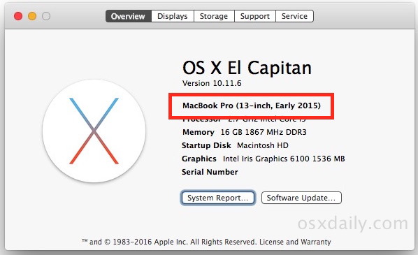 Verifica l'anno del modello Mac per la compatibilità con MacOS Sierra
