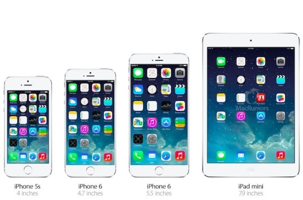 MacRumors mockup di un iPhone 5 contro iPhone 6 a 4.7