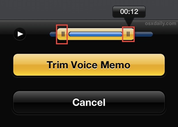 Trim Voice Memo su iPhone