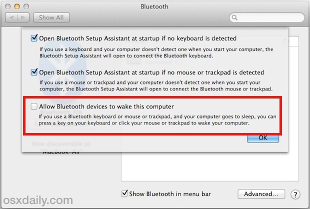 Disabilita il Bluetooth risvegliando un Mac dal sonno