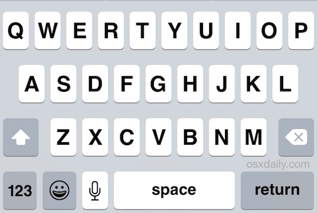 La tastiera in iOS