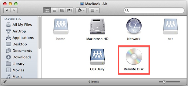 Disco remoto su un MacBook Air