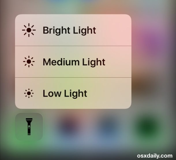 Regola la luminosità della torcia iPhone