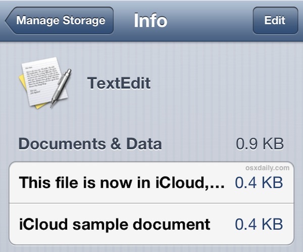 Visualizza i documenti iCloud in iOS