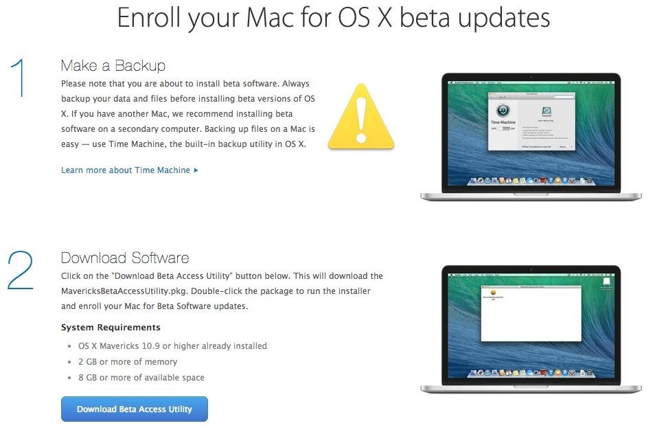 Registra il programma beta di Mac OS X Beta