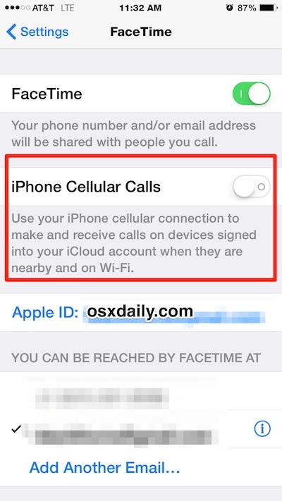 Arresta diversi iPhone squillando disattivando la funzione FaceTime iPhone Cellular Calls