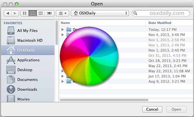 Apri lentamente e salva la finestra di dialogo in Mac OS X