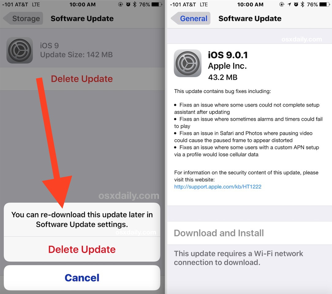 Risolto il problema con l'aggiornamento errato di iOS o l'aggiornamento di iOS non veniva mostrato