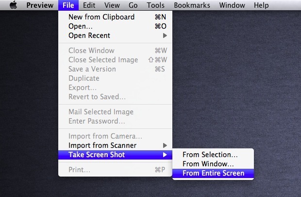 Cattura schermate con anteprima in OS X